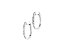 Kolczyki z białego złota z diamentami - koła - 0,25 ct - próba 585