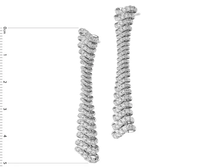 Kolczyki z białego złota z brylantami - 2,30 ct - próba 750