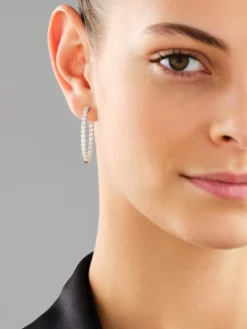 Kolczyki z białego złota z brylantami laboratoryjnymi - koła - 3,00 ct - próba 750