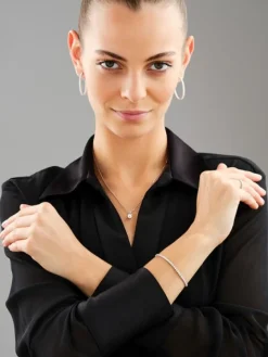 Kolczyki z białego złota z brylantami laboratoryjnymi - koła - 3,00 ct - próba 750