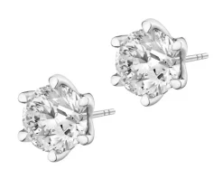 Kolczyki z białego złota z brylantami laboratoryjnymi - 1,50 ct - próba 750