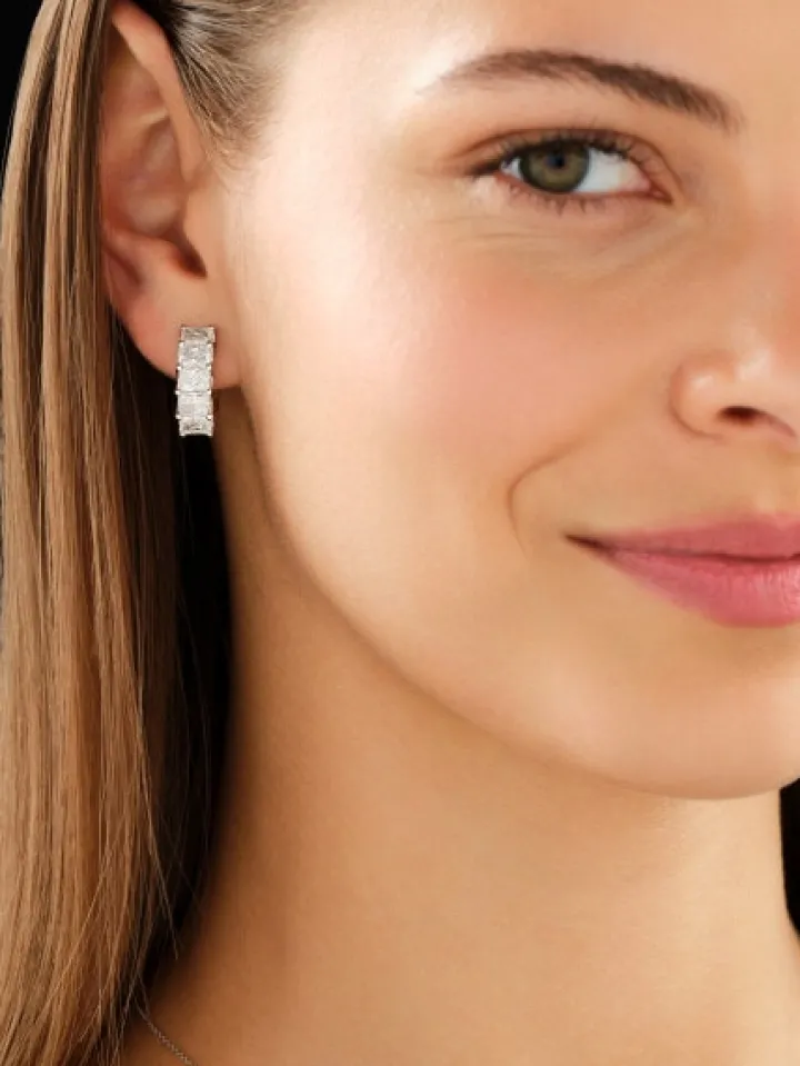 Kolczyki z białego złota z diamentami - 5,11 ct - próba 750