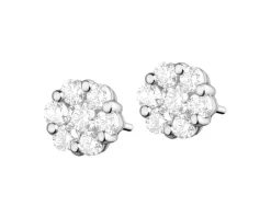 Kolczyki z białego złota z brylantami - 0,41 ct - próba 585