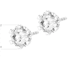 Kolczyki z białego złota z brylantami - serca - 0,85 ct - próba 585