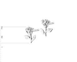 Kolczyki z białego złota z diamentami - róże - 0,006 ct - próba 585