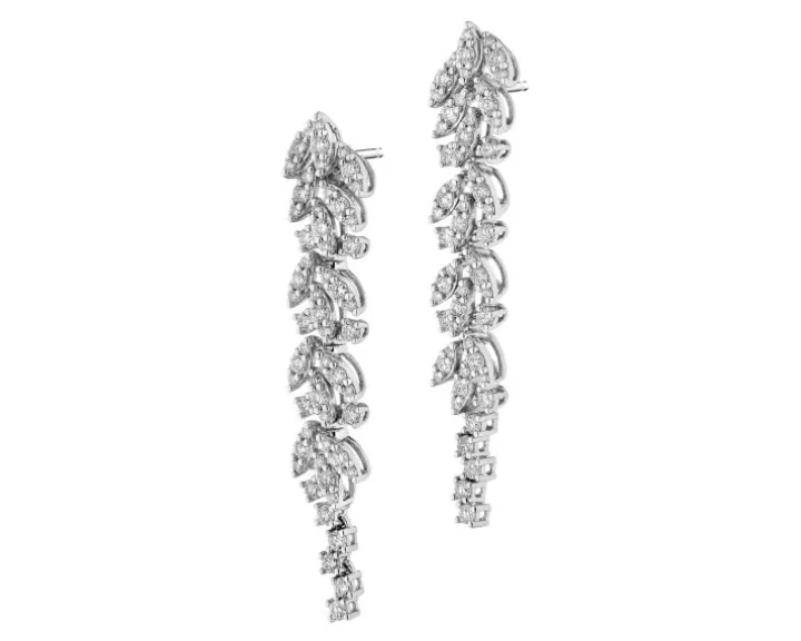 Kolczyki z białego złota z brylantami - 1,30 ct - próba 750