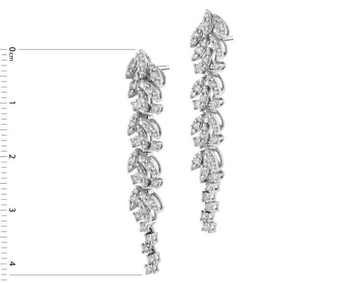 Kolczyki z białego złota z brylantami - 1,30 ct - próba 750