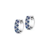 Kolczyki z białego złota z brylantami i szafirami - koła - próba 585