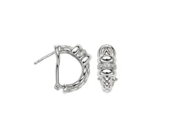 Kolczyki z białego złota z brylantami - 0,10 ct - próba 750