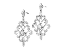 Kolczyki z białego złota z brylantami - 0,70 ct - próba 585