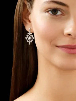 Kolczyki z białego złota z brylantami - 0,70 ct - próba 585