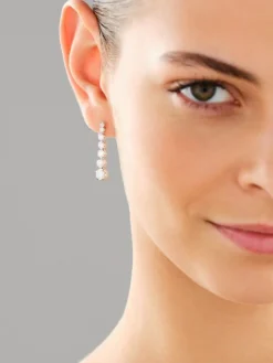 Kolczyki z białego złota z brylantami laboratoryjnymi - 2,00 ct - próba 750