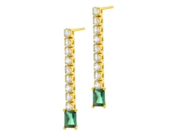 Kolczyki z mosiądzu pozłacane z cyrkoniami