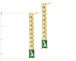 Kolczyki z mosiądzu pozłacane z cyrkoniami