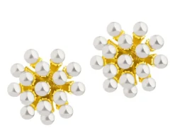 Kolczyki z mosiądzu pozłacane z muszlą