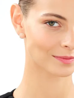 Kolczyki z mosiądzu pozłacane z kalcytami