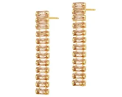 Kolczyki z mosiądzu pozłacane ze szklanymi detalami