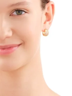 Kolczyki z mosiądzu pozłacane z cyrkoniami