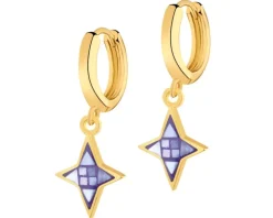 Kolczyki z mosiądzu pozłacane z muszlą