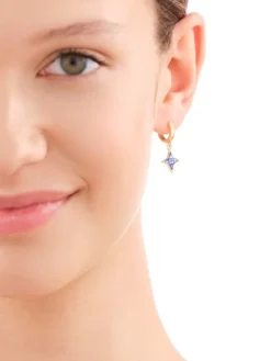 Kolczyki z mosiądzu pozłacane z muszlą