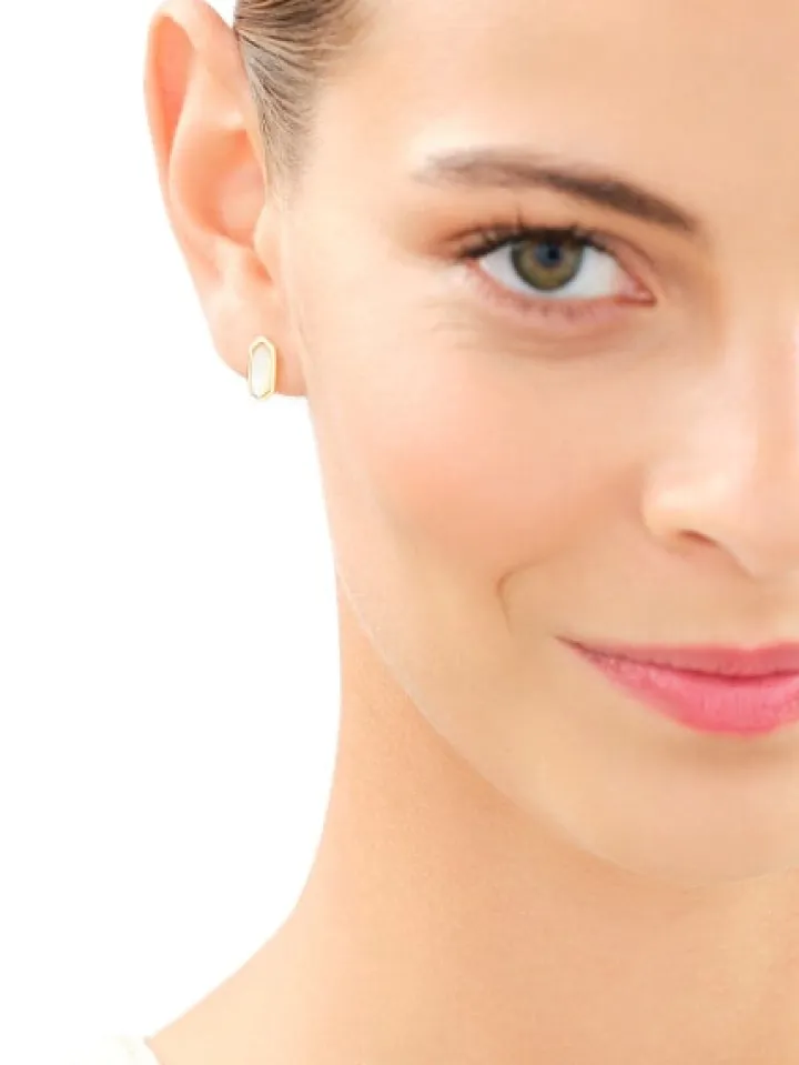 Kolczyki z mosiądzu pozłacane z masą perłową