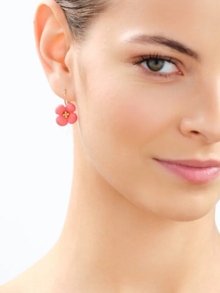 Kolczyki z mosiądzu pozłacane - kwiaty