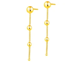 Kolczyki z mosiądzu pozłacane - kulki