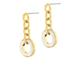 Kolczyki z mosiądzu pozłacane z masą perłową