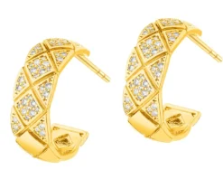 Kolczyki z mosiądzu pozłacane z cyrkoniami