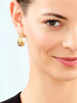 Kolczyki z mosiądzu pozłacane z cyrkoniami