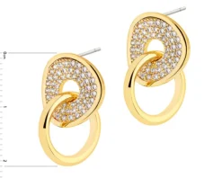 Kolczyki z mosiądzu pozłacane z cyrkoniami