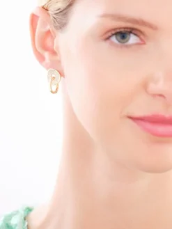 Kolczyki z mosiądzu pozłacane z cyrkoniami