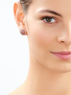 Kolczyki z mosiądzu pozłacane z kwarcami