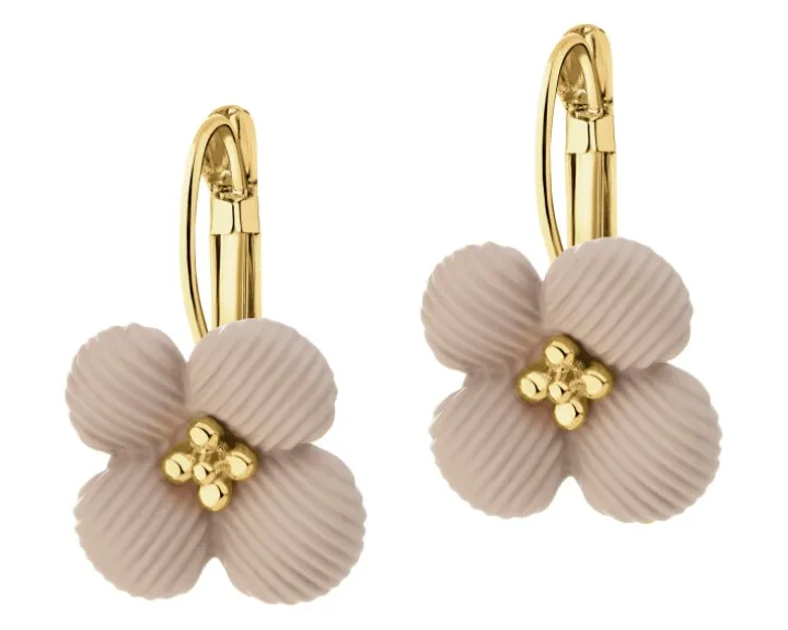 Kolczyki z mosiądzu pozłacane - kwiaty