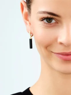 Kolczyki z mosiądzu pozłacane z agatami