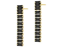 Kolczyki z mosiądzu pozłacane ze szklanymi detalami