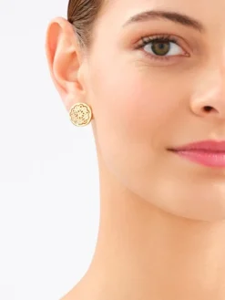 Kolczyki z mosiądzu pozłacane z cyrkoniami