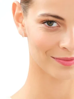 Kolczyki z mosiądzu pozłacane z kwarcami