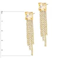 Kolczyki z mosiądzu pozłacane z cyrkoniami i szklanymi detalami