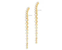 Kolczyki z mosiądzu pozłacane z cyrkoniami