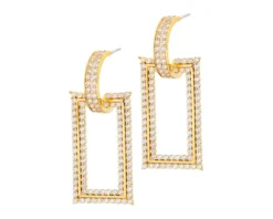 Kolczyki z mosiądzu pozłacane z cyrkoniami