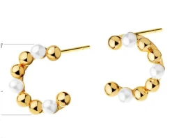 Kolczyki z mosiądzu pozłacane z perłami