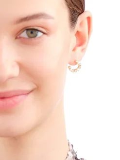 Kolczyki z mosiądzu pozłacane z perłami