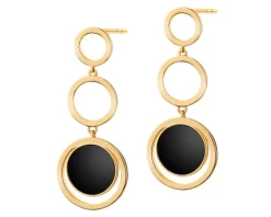 Kolczyki z mosiądzu pozłacane z agatami