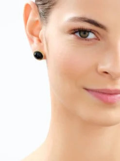 Kolczyki z mosiądzu pozłacane z agatami