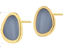 Kolczyki z mosiądzu pozłacane z agatami