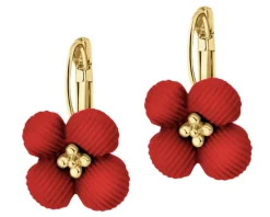 Kolczyki z mosiądzu pozłacane - kwiaty