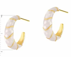 Kolczyki z mosiądzu pozłacane z muszlą