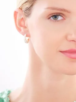 Kolczyki z mosiądzu pozłacane z muszlą