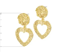 Kolczyki z mosiądzu pozłacane - serca